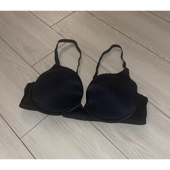 Hanes G732 Body Creations Satin Convertible Bra Lined Underwire Womens 38C Black - Picture 1 of 6